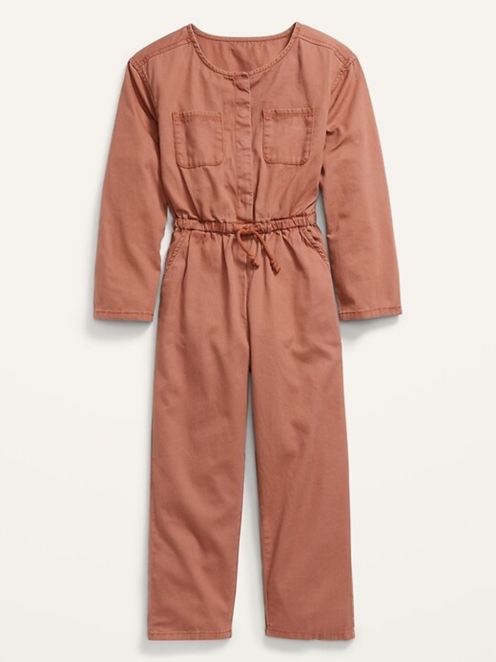 Old Navy Brown Twill Utility Pocket Long Sleeve Jumpsuit